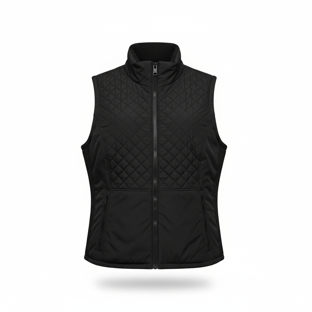 Andrew Marc Black Quilted Puffy Vest Woman Large Gorpcore Outdoor Layering Fall